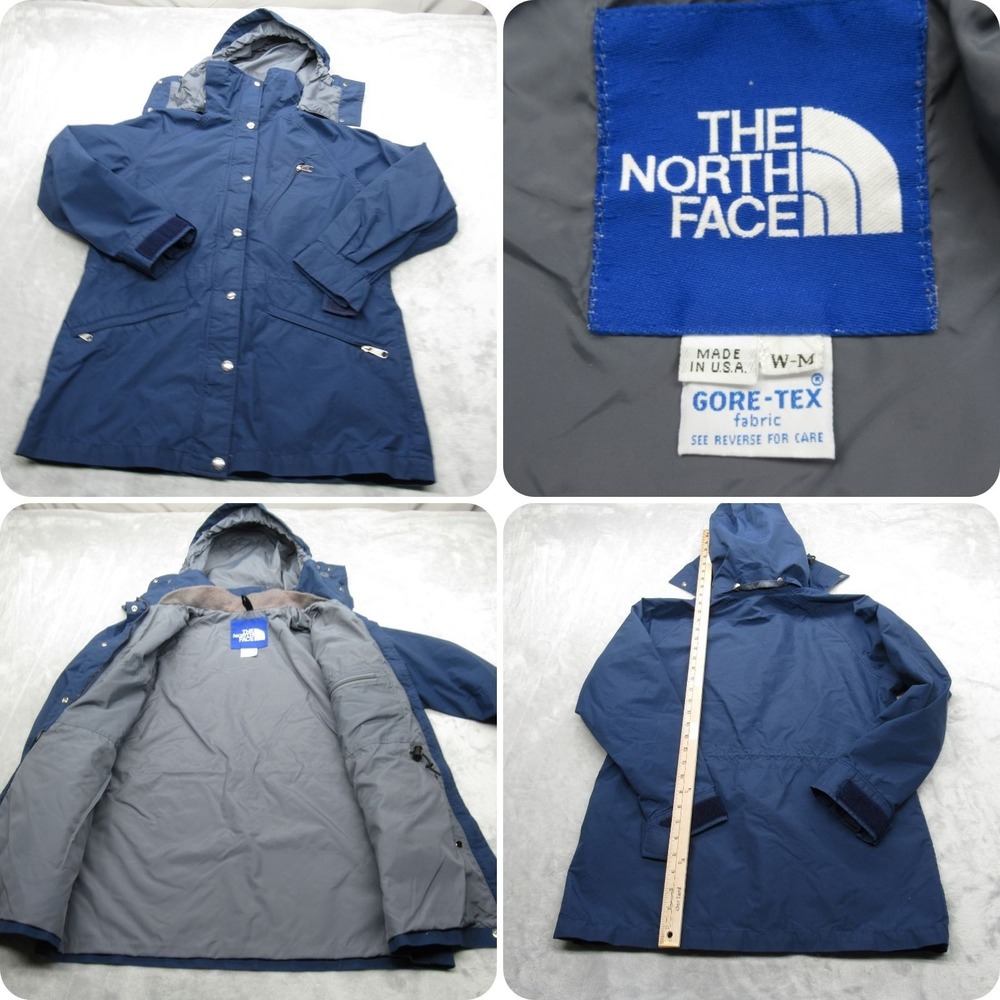 The North Face GoreTex Jacket Womens Medium Blue Hooded Waterproof USA VTG